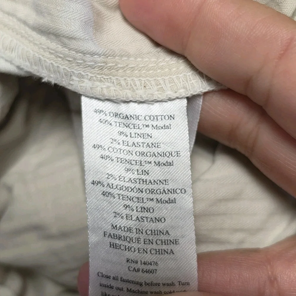 Faherty Essential Drawstring Short Mens Small Khaki Cotton Linen 6
